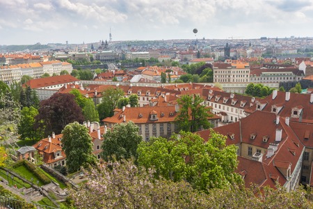 Aerial view over Old Town, Prague, Czech Republicの写真素材