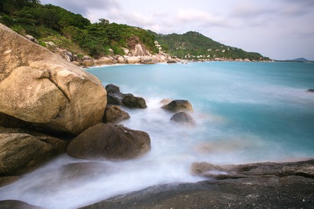 The rocky shore or beach, Andaman Sea, Thailandの写真素材