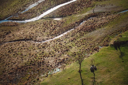 The Kura or Mtkvari river in Georgia in sunny dayの写真素材