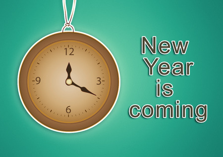 Happy New Year 2017 background. Clock template. Celebration and greeting card.
