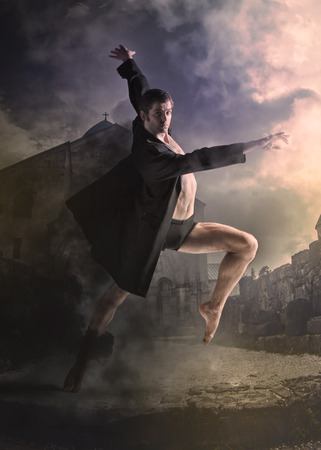 The young attractive modern ballet dancerの写真素材