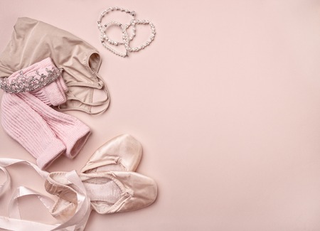 Vintage still Life with roses and Ballet Shoesの写真素材