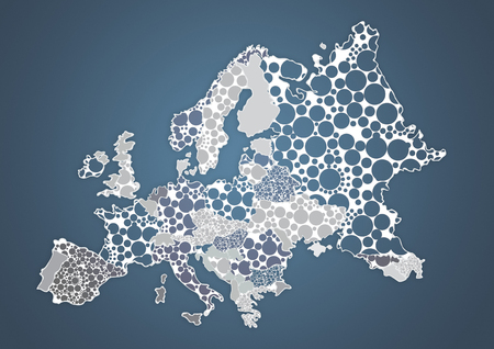 Color Country Map of Europeの写真素材