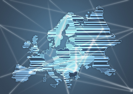 Color Country Map of Europeの写真素材