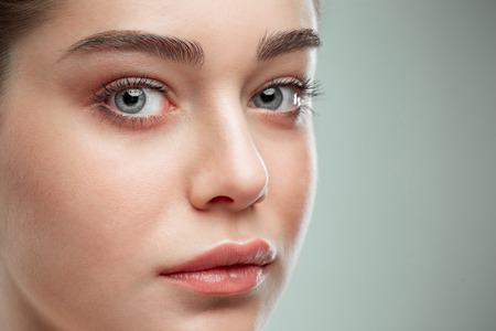 Beautiful Girl face. Perfect skinの写真素材