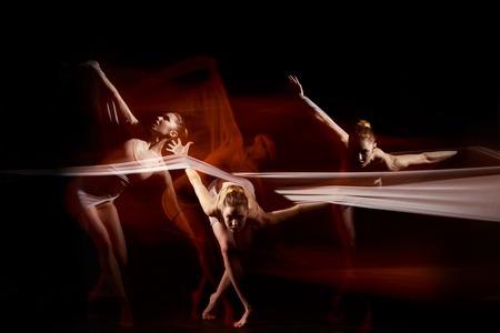 The sensual and emotional dance of beautiful ballerinaの写真素材