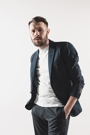 Portrait of stylish handsome young manの写真素材