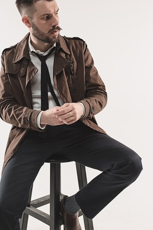 Portrait of stylish handsome young manの写真素材