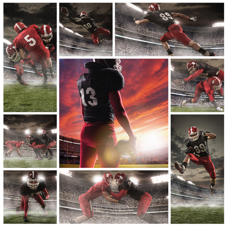 The collage about american football playersの写真素材