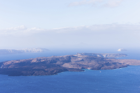 Aegean sea view with Volcanic nature, Greece, Santoriniの写真素材