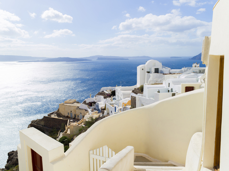 Landscape Santorini Island, Fira, , Greeceの写真素材
