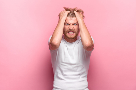 The anger and screaming manの写真素材