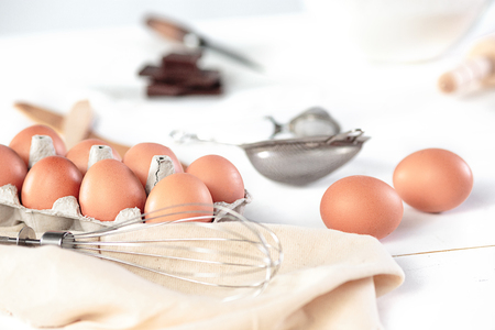 The rustic kitchen with eggsの写真素材