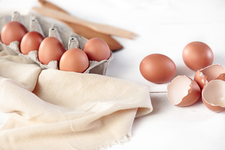 The rustic kitchen with eggs
