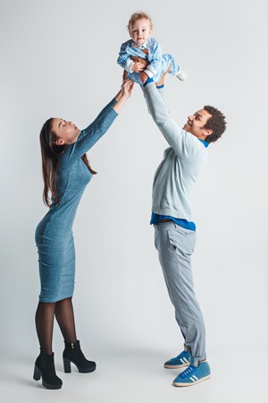 One happy familyの写真素材