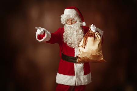 Portrait of Man in Santa Claus Costumeの写真素材