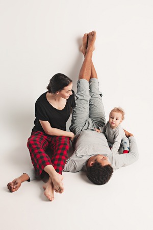 One happy familyの写真素材