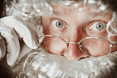Portrait of Man in Santa Claus Costumeの写真素材