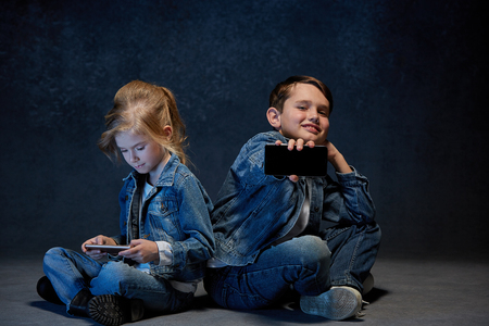 Group of Children Studio Conceptの写真素材