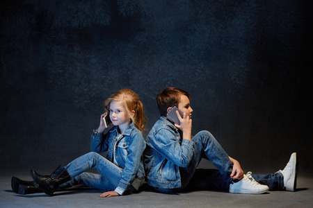 Group of Children Studio Conceptの写真素材