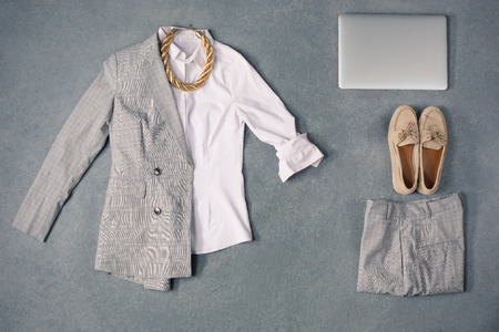 The collection of elegant clothesの写真素材
