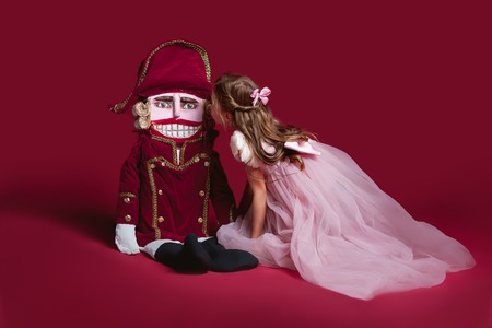 The beauty ballerina who holding a nutcracker