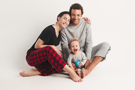 One happy familyの写真素材