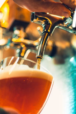 Beer taps in a pubの写真素材