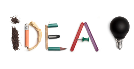 Concept of idea with colorful crumpled paper