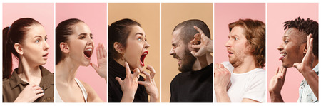 Angry people screamingの写真素材