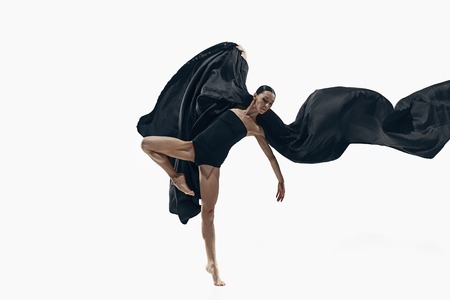 Aerobics fitness woman exercising isolated in full body.の写真素材