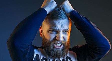 The anger and screaming manの写真素材