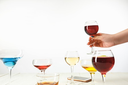 The rose exotic cocktails and fruitsの写真素材