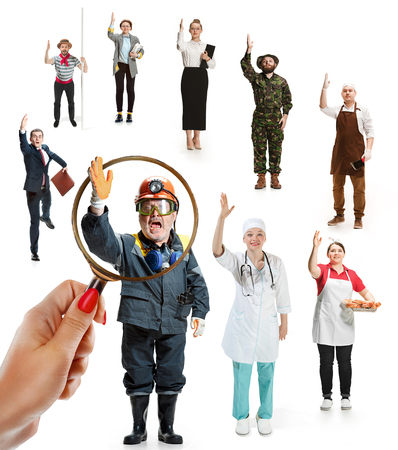 Collage of different professionsの写真素材