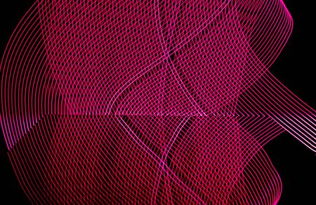Bright neon line designed background, shot with long exposure. Modern background in lines style. Abstract, creative effect, texture with lighting, art of colors combination. Artistic choice of shapes.の写真素材