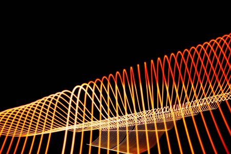Bright neon line designed background, shot with long exposure. Modern background in lines style. Abstract, creative effect, texture with lighting, art of colors combination. Artistic choice of shapes.の写真素材