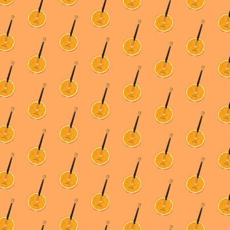 Modern colorful pattern of musical instrument as an orangeの写真素材
