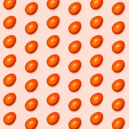 Card for Happy Easter celebrating or greeting. Orange colored eggs on background. Modern artwork, bright wallpaper, background, pattern for your device, design or advertisement. concept. Egg hunt.の写真素材