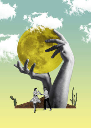 Modern design, contemporary art collage. Inspiration, idea, trendy urban style.の写真素材