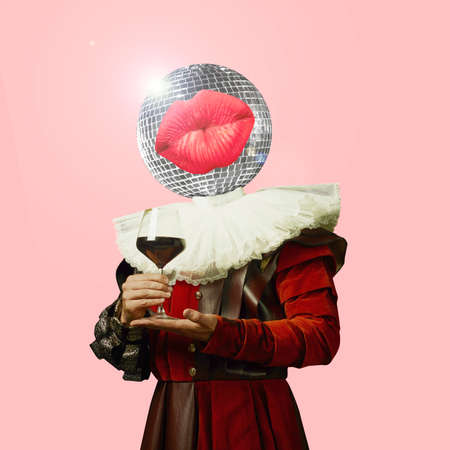 Contemporary art collage, modern design. Party mood