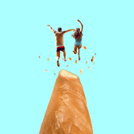 Contemporary art collage, modern design. Summertime mood