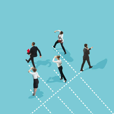 Concept of social distance during coronavirus wolrdwide pandemic, safety in work and daily routine. Business conceptの写真素材