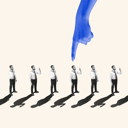 Business concept. Young manager, finance analyst or clerk in office suit isolated on light background. Collageの写真素材