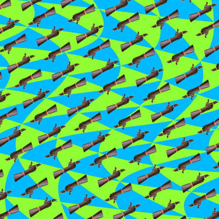 Creative pattern of human hands on bright blue and green background. Contemporary art, flat lay...