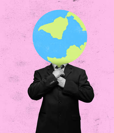 Modern design, contemporary art collage. Inspiration, idea, trendy urban magazine style. Man in...