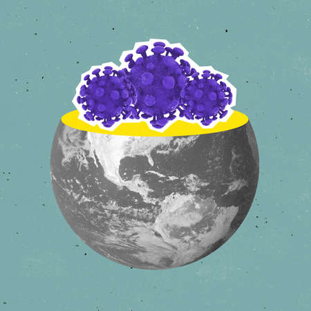 Contemporary art collage, modern creative design. Idea, inspiration, saving environment, ecology,...