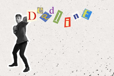 Business concept. Young manager, finance analyst or clerk in office suit isolated on light background with grunge effect.の写真素材