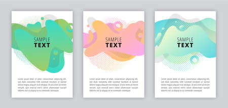 Poster with set of colored abstract modern graphic elements, colorful stains. Vector illustration. Creative design for posters, flyers, booklets, covers, wallpaper.のイラスト素材