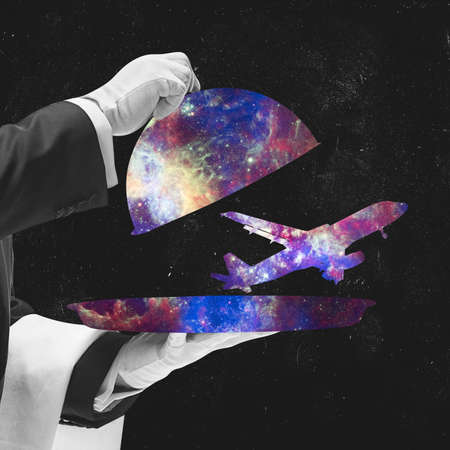 Conceptual creative artwork. Ideas, inspirations, imagintaions. Surrealism. Concept of astronautics,...