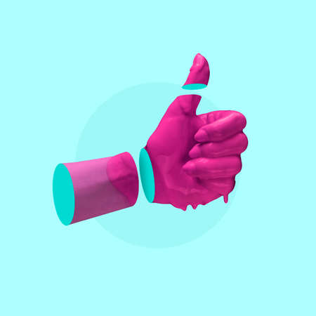 Hands aesthetic on bright background, artwork. Concept of human relation, community, togetherness, symbolism, surrealism.の写真素材